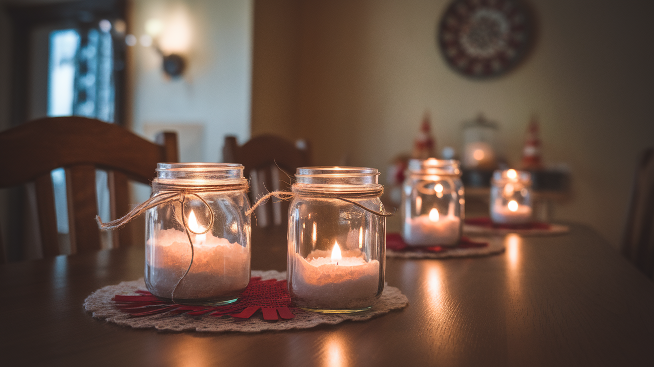 1. DIY Mason Jar Candle Holders
