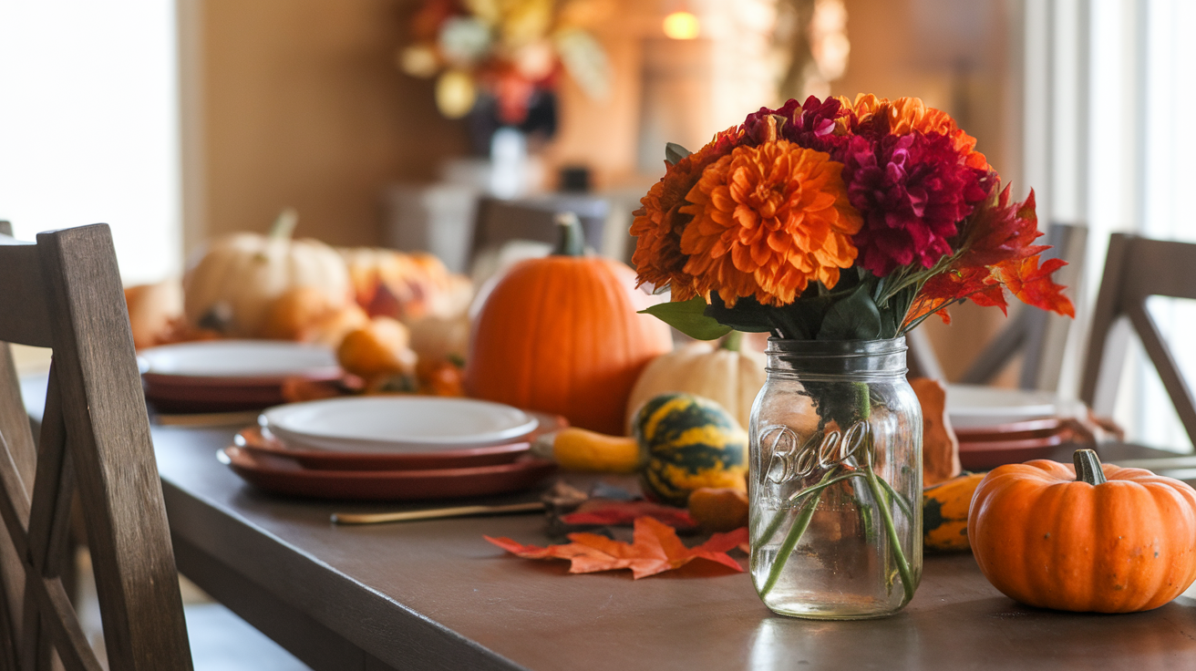 1. Use Grocery Store Flowers in a Mason Jar