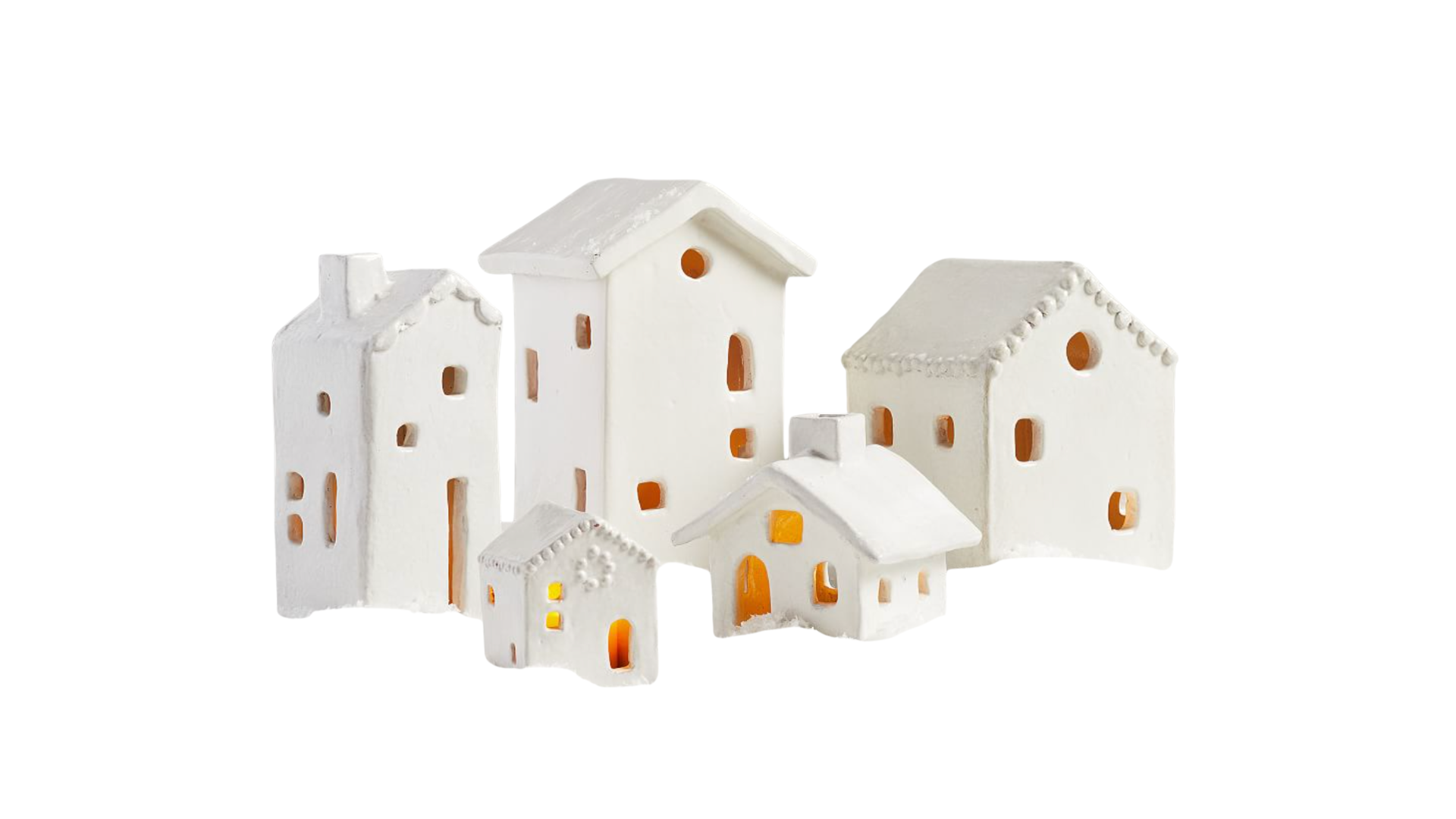 10. Ceramic Christmas Village Set by Pottery Barn