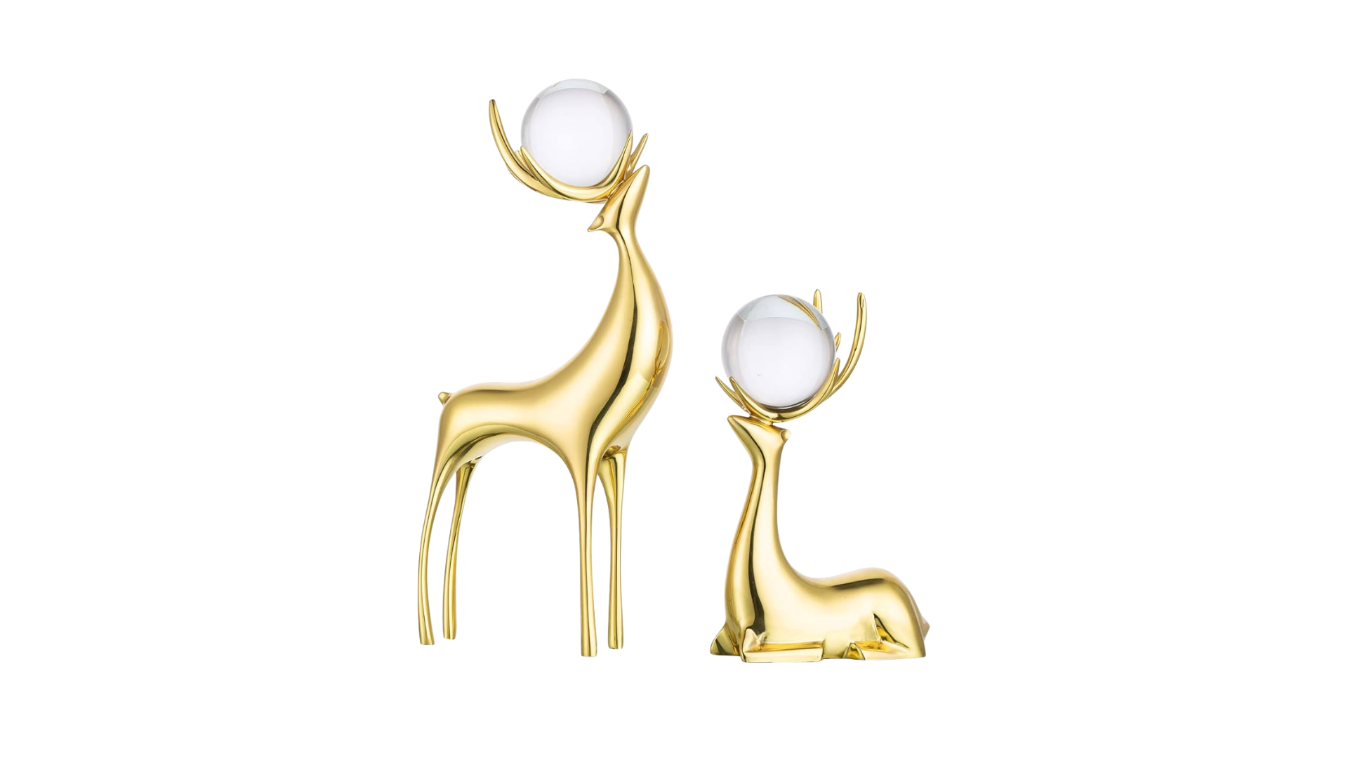 12. Brass Reindeer Figurines by Amazon