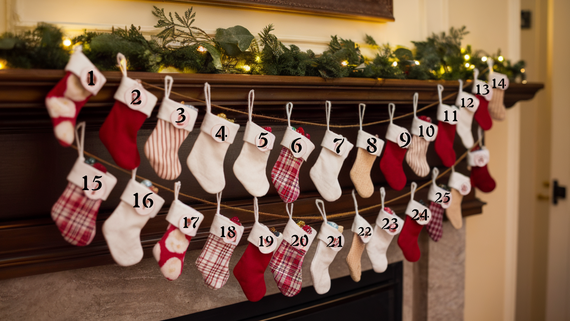 14. Mini Stocking Garland Advent Calendar