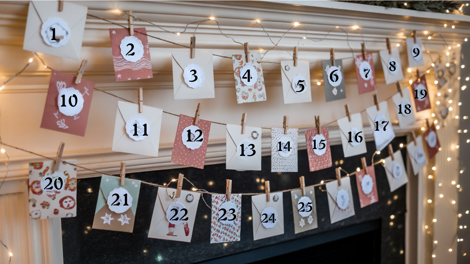 2. Hanging Envelope Garland Calendar
