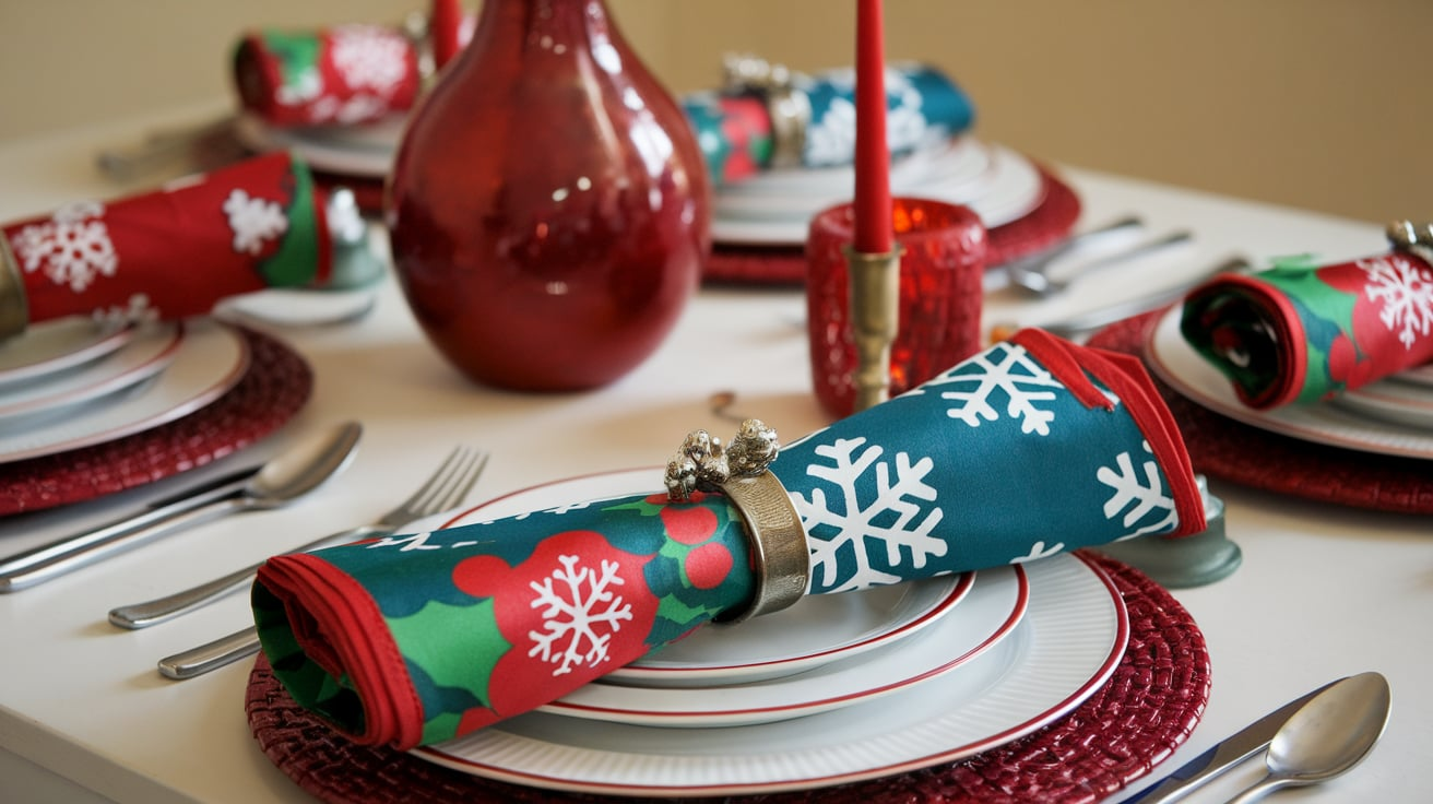 22. Holiday Print Table Napkins