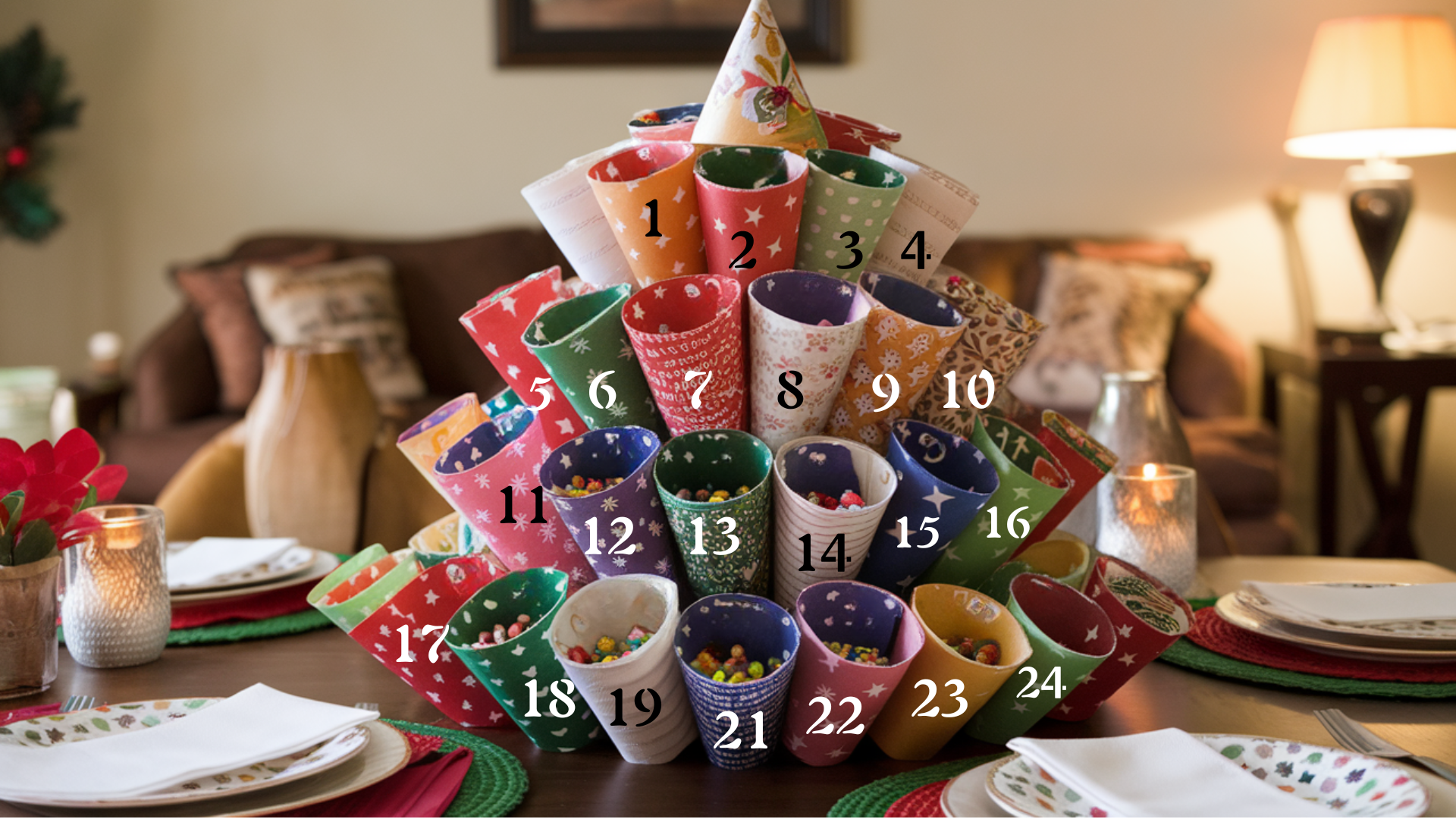 5. Paper Cone Christmas Tree Advent Calendar
