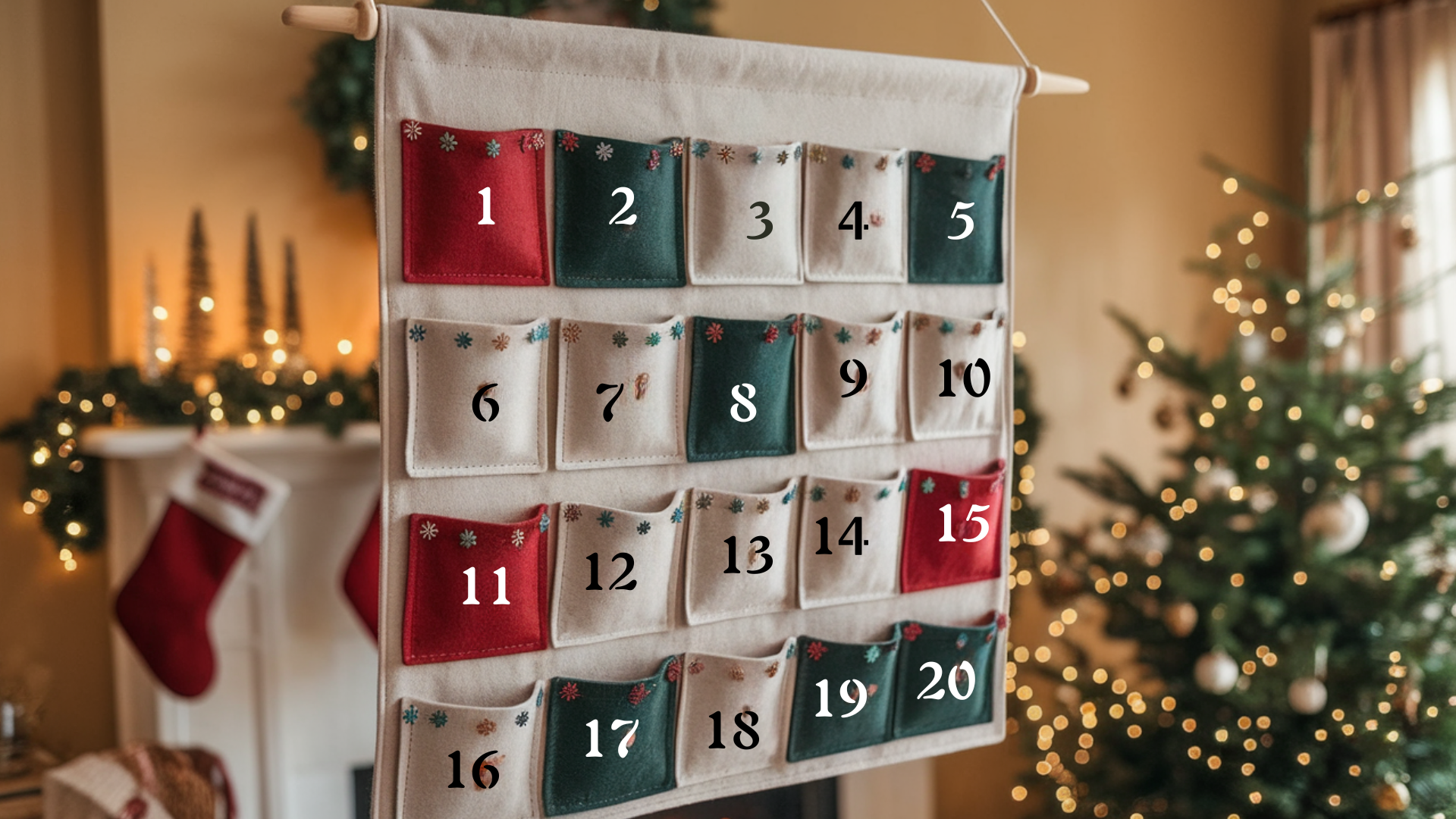 6. Fabric Pocket Wall Hanging Calendar