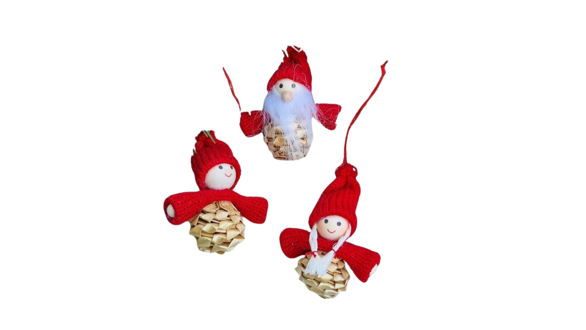 7. Felt and Straw Scandinavian Nisse Pixies (set of 3)