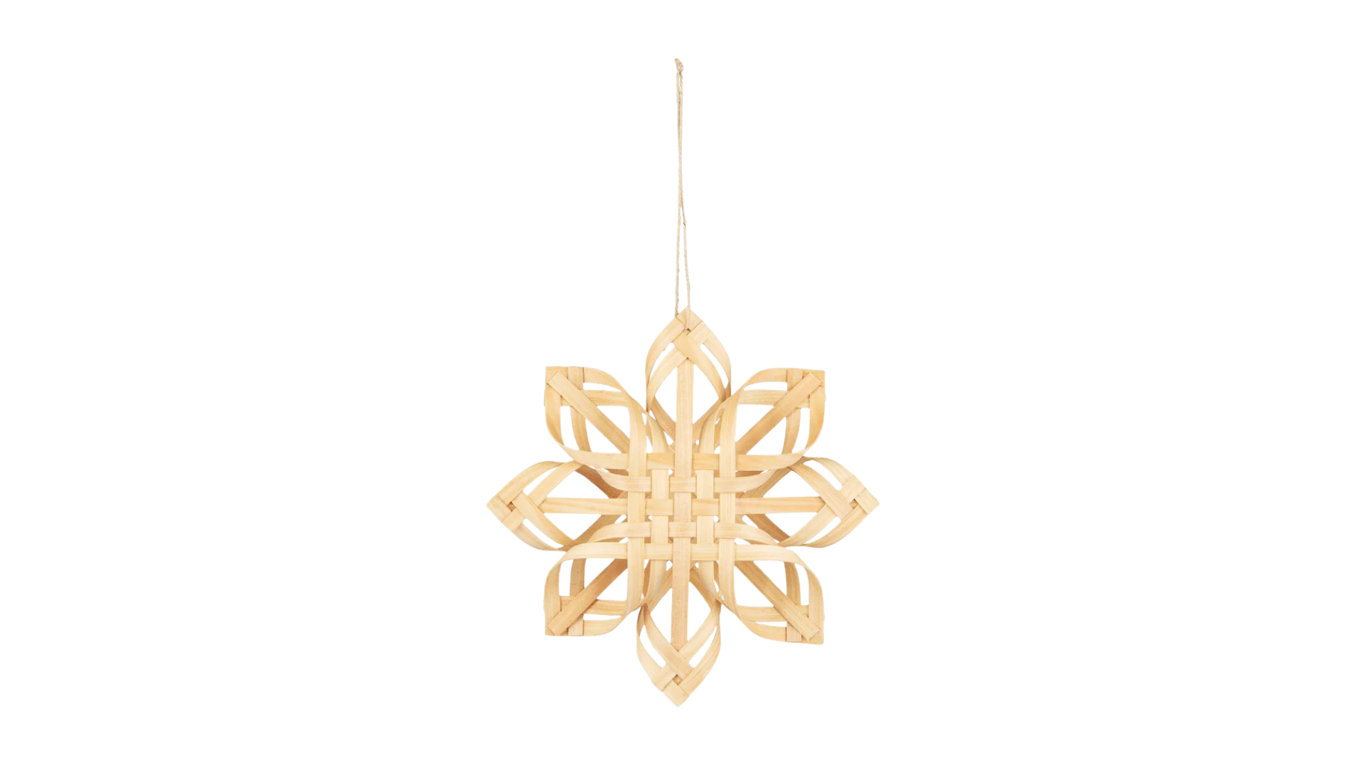8. Scandinavian Braided Wood Snowflake Decoration