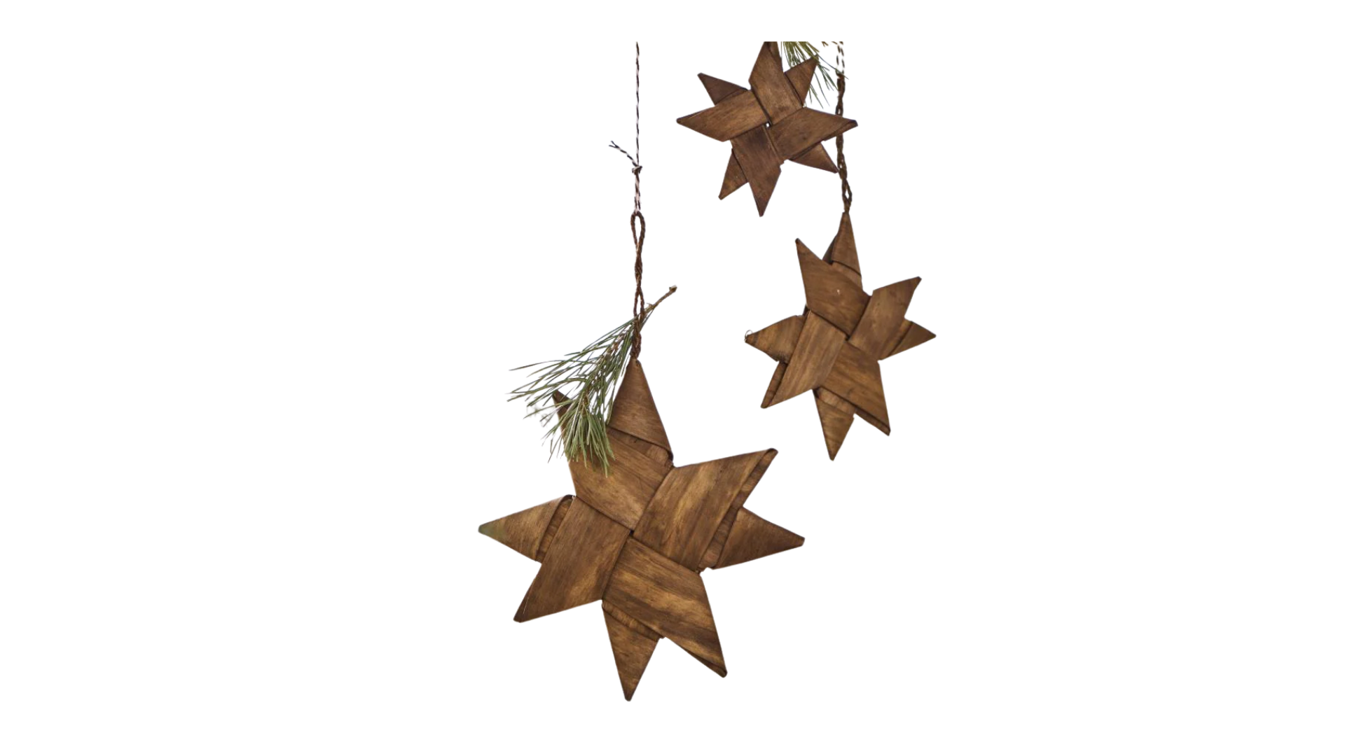 9. Scandinavian Woven Wood Star Decoration
