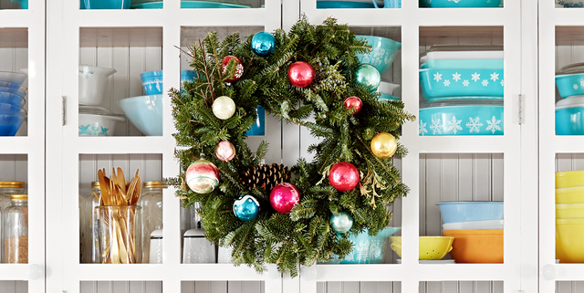 Green Cones and Red Pom-Poms for Bright Christmas Wreaths