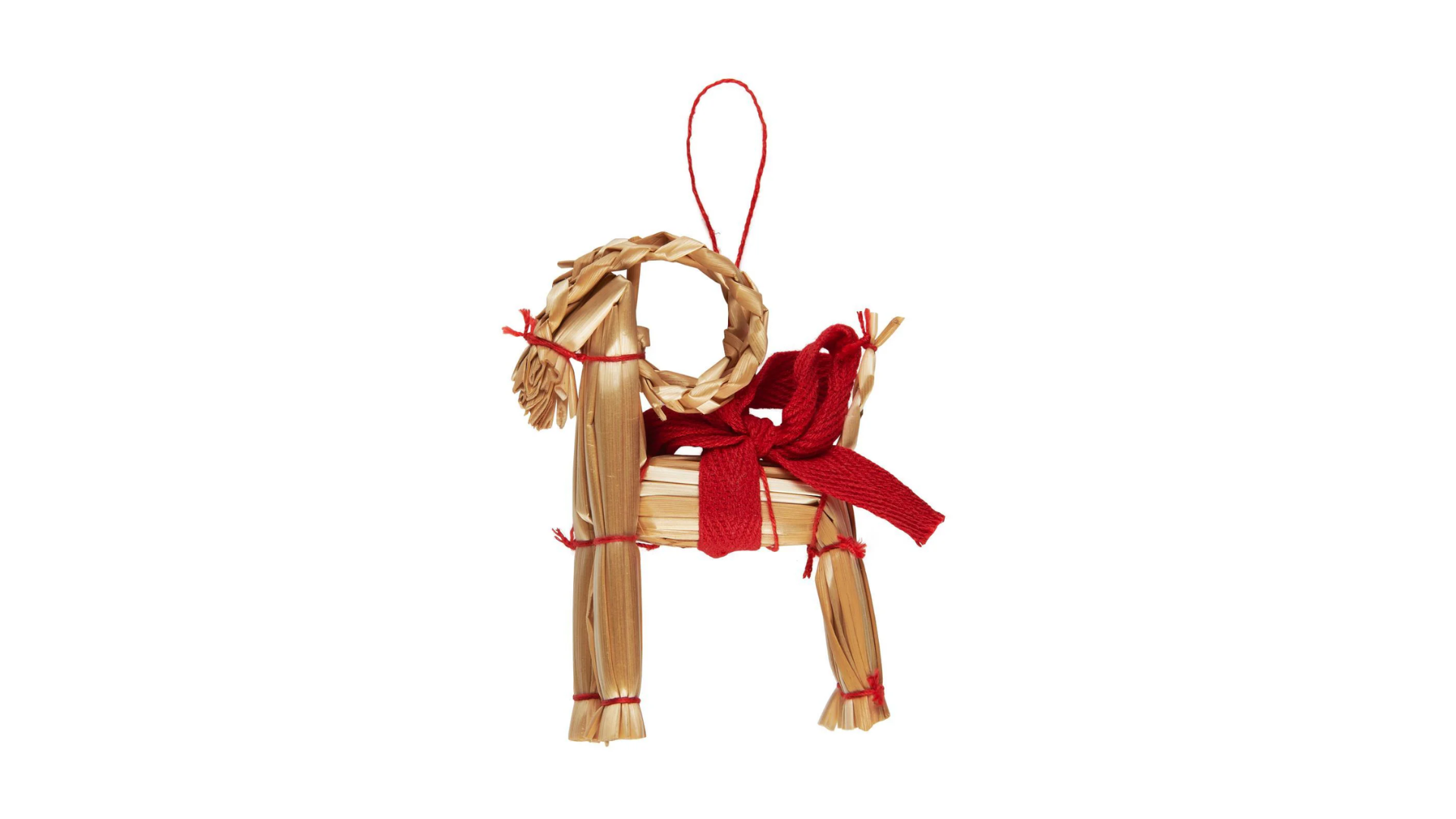 Scandinavian Straw Goat Hanging Tree Decoration