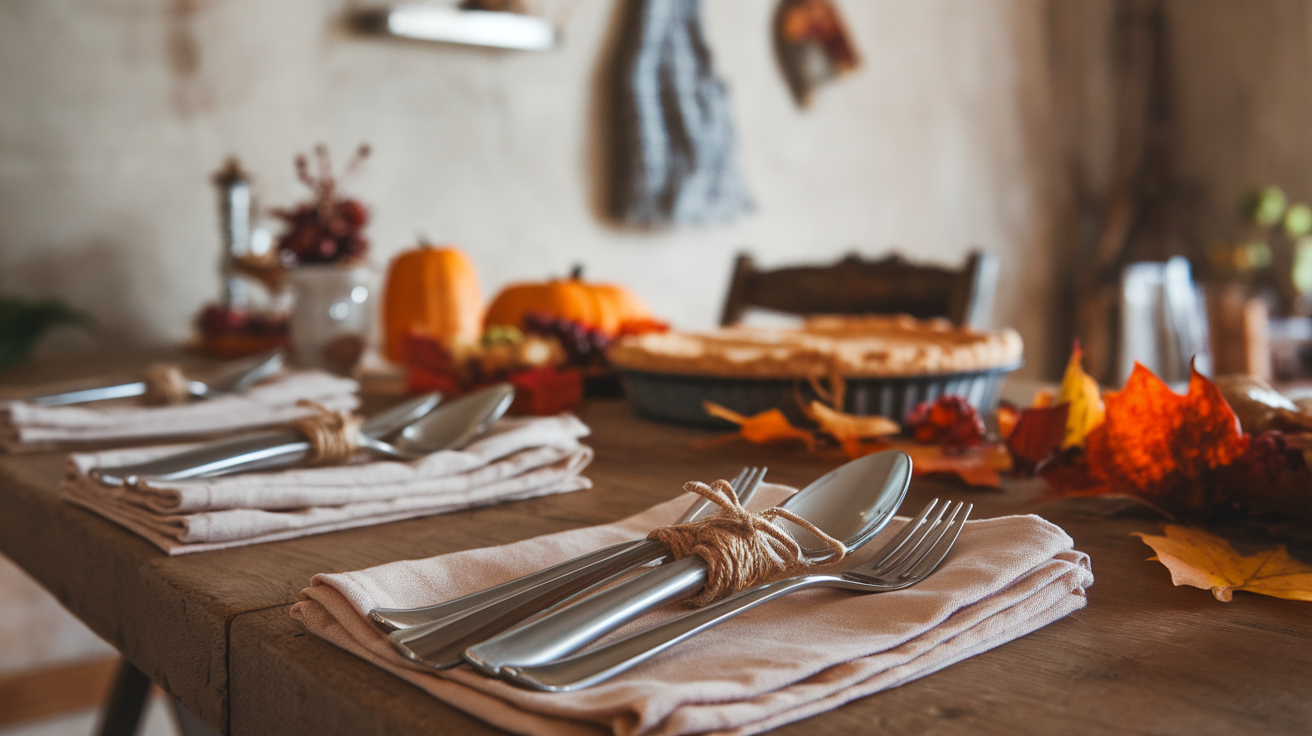 a photo of a cozy handmade thanksgiving