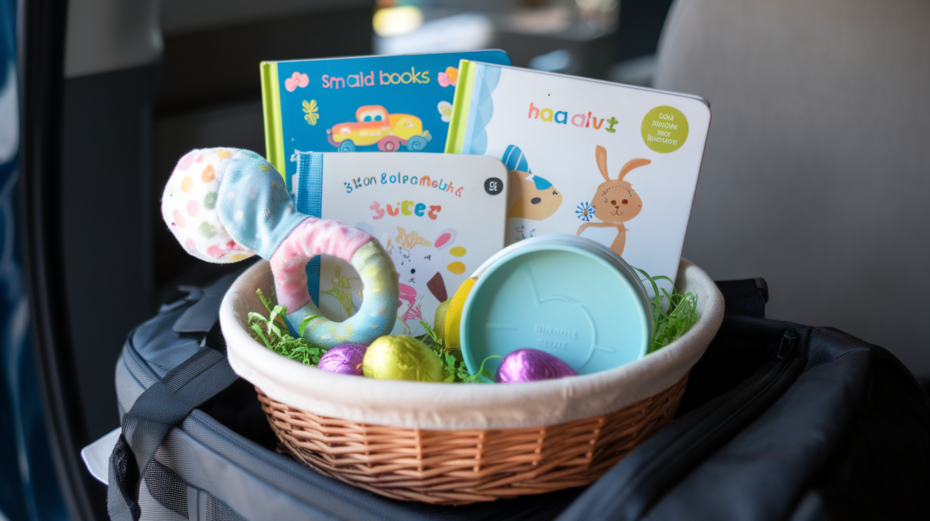 Travel Basket with Small Books and On-The-Go Toys