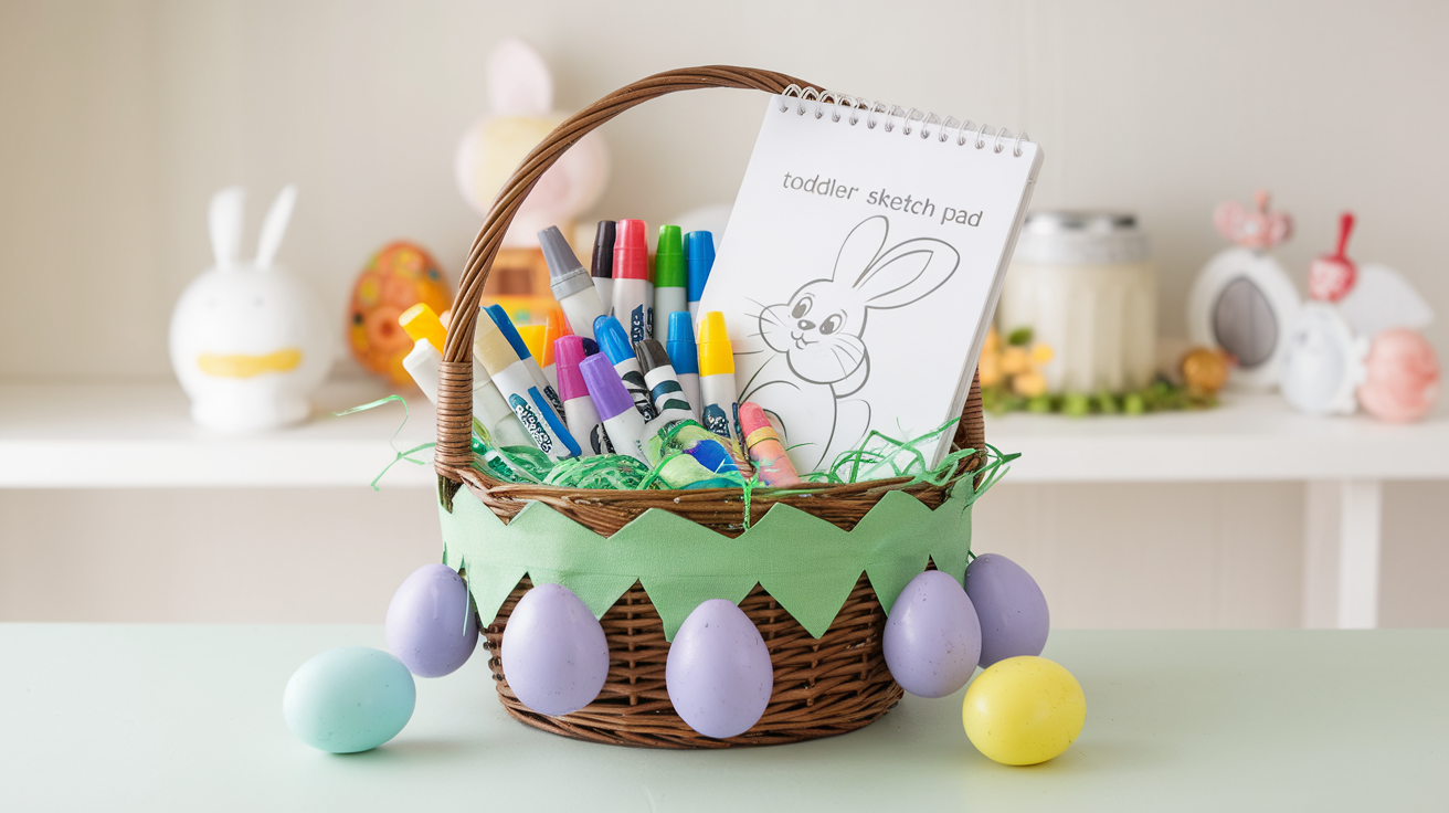 Art-Time Basket with Washable Markers and a Sketch Pad