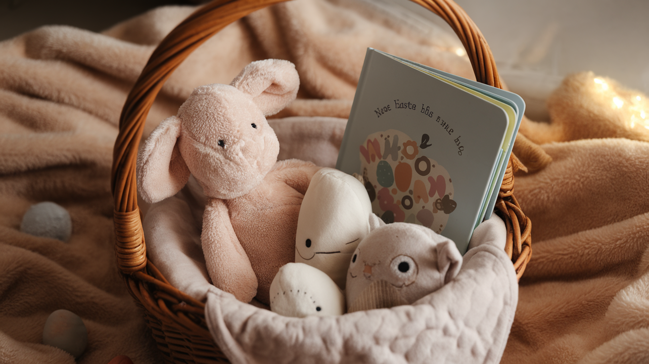 Calm-Down Basket with a Soft Lovey and Quiet Toys
