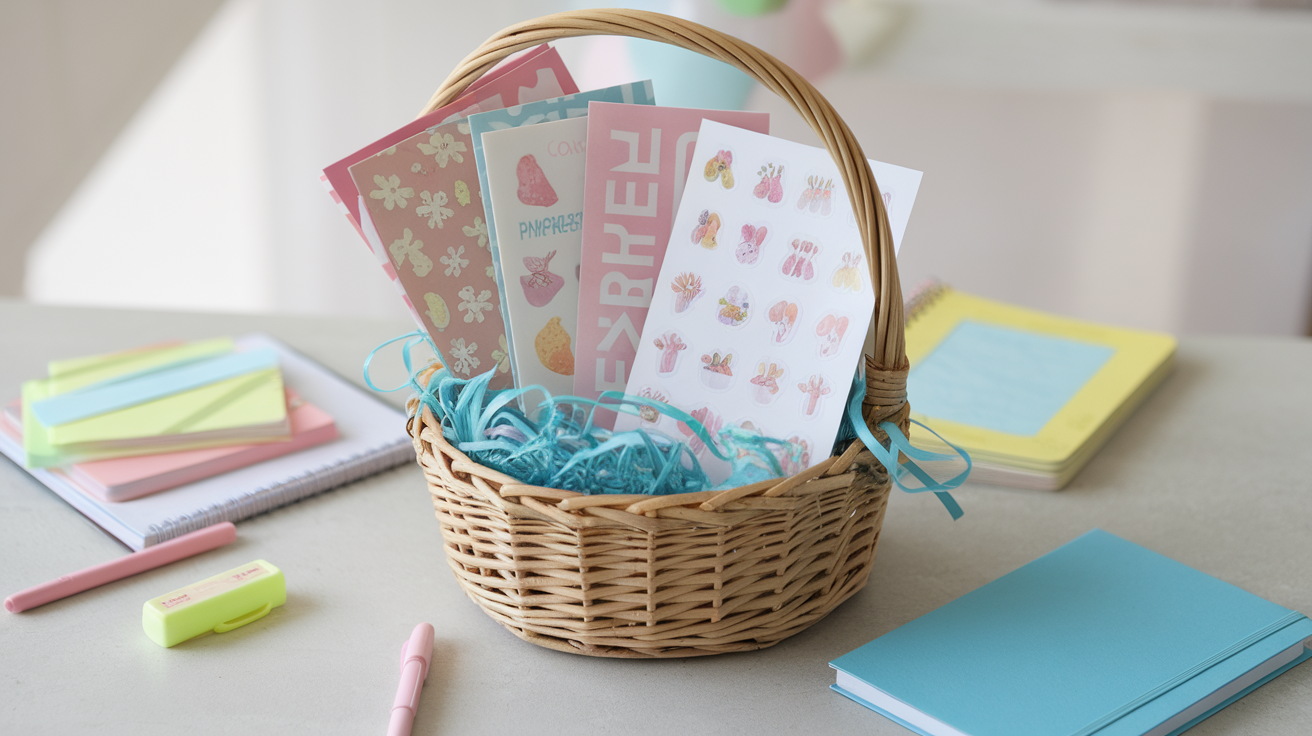 Sticker Fun Basket with Spring Sticker Sheets