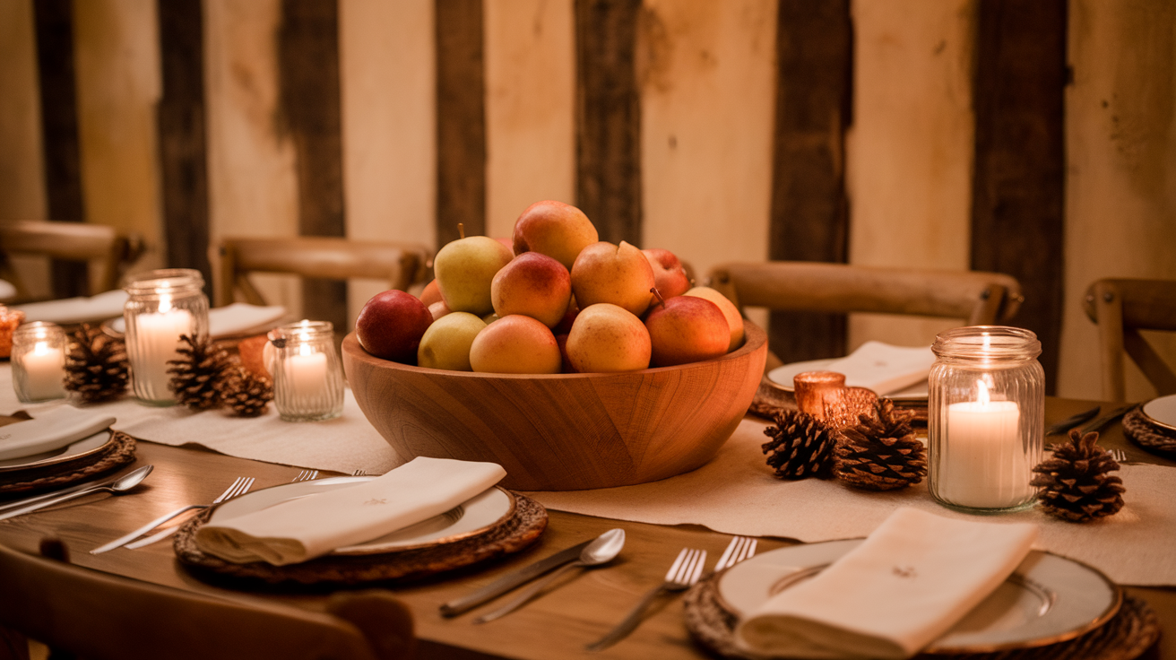 Add a Bowl of Apples or Pears as a Centerpiece