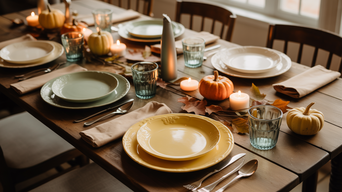 a warm photograph of a thanksgiving dining