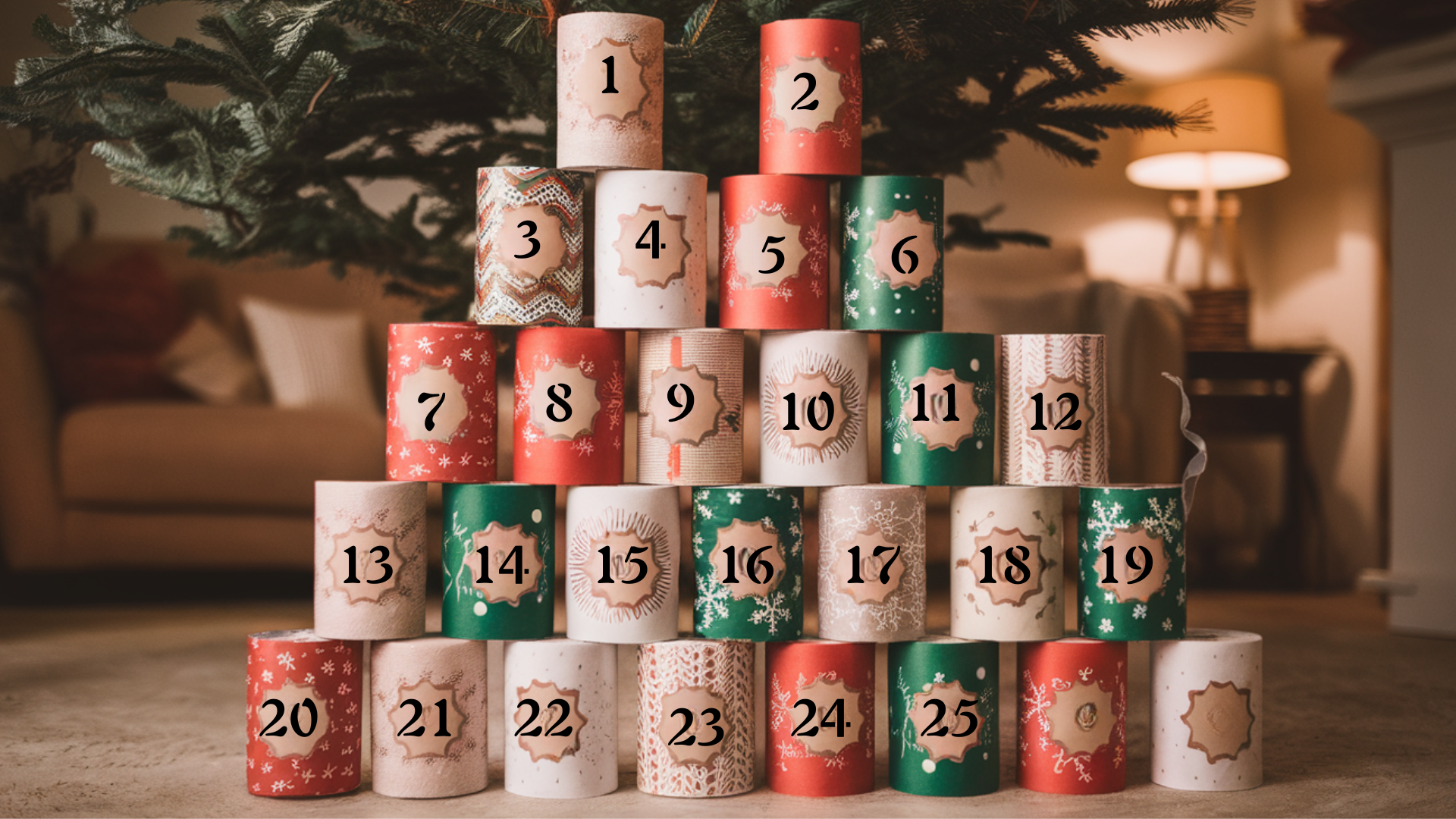 8. Upcycled Toilet Roll Advent Calendar