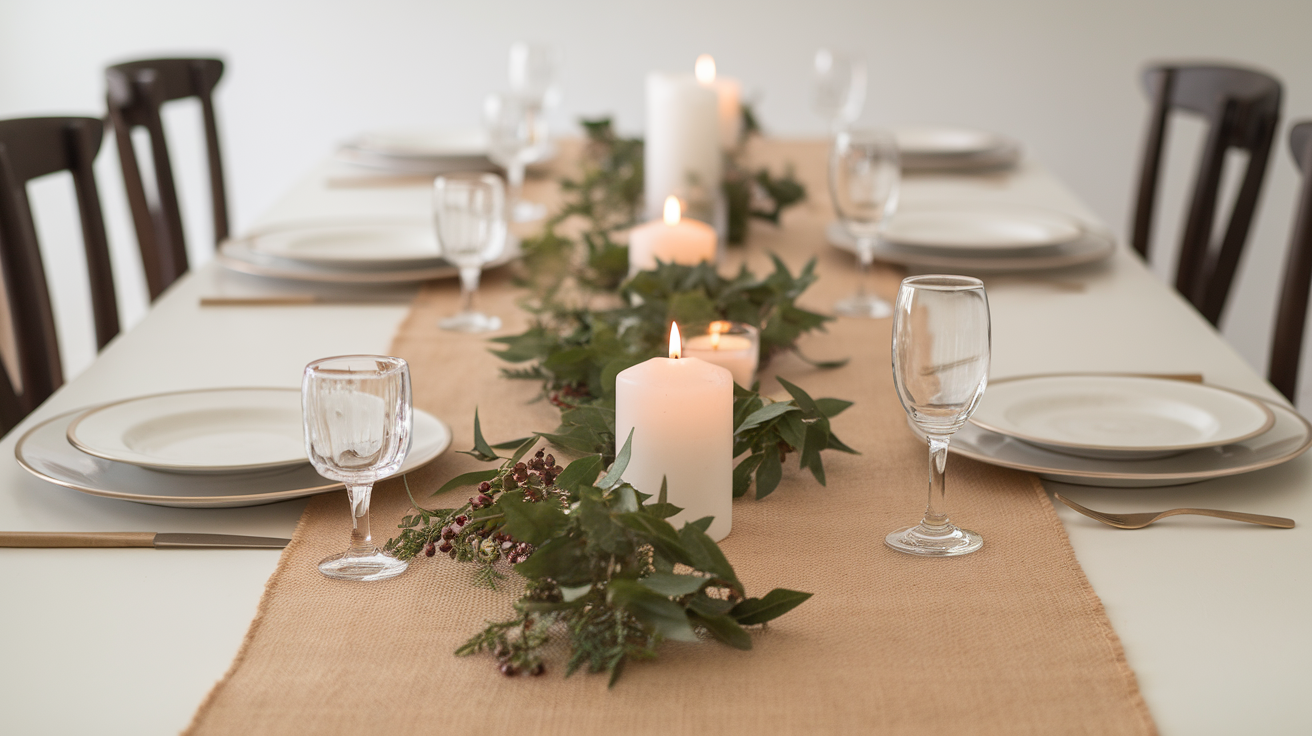 burlap table runner