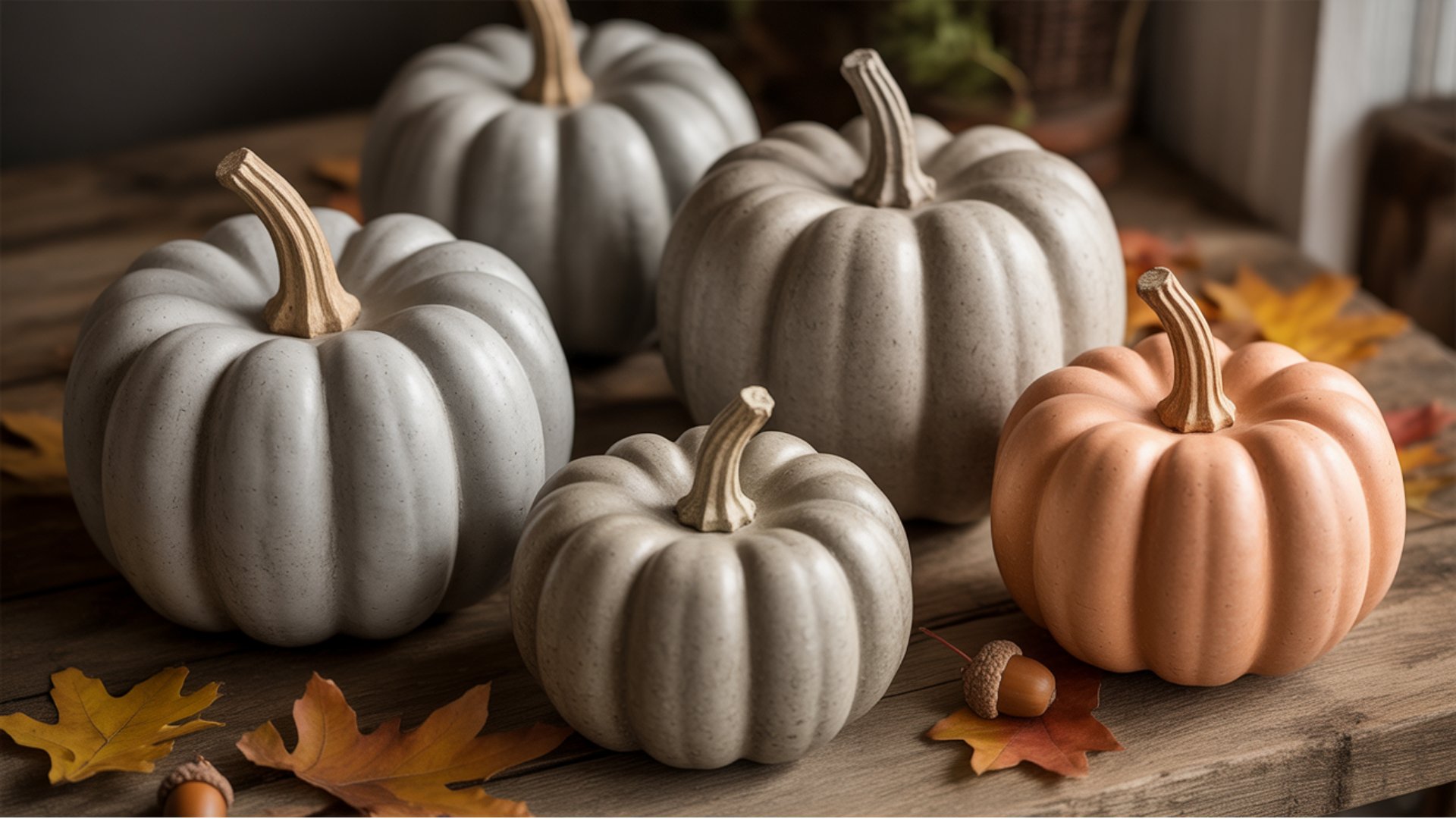 concrete pumpkins