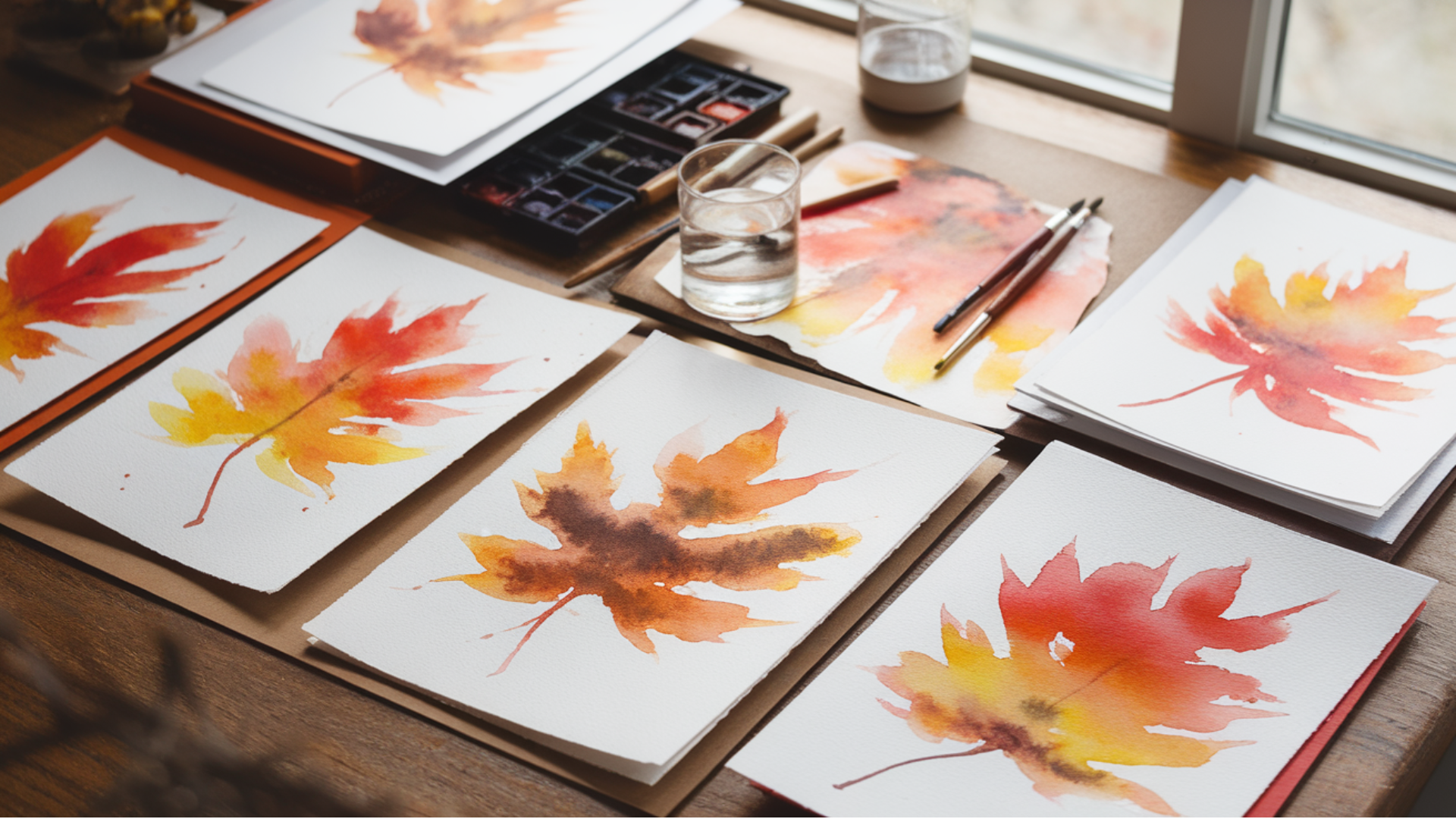 fall watercolor leaf art