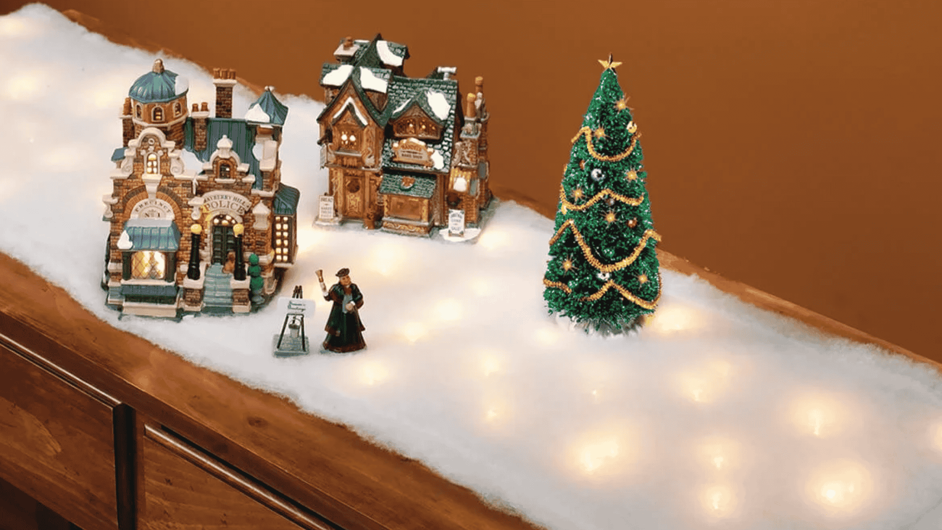 lighted snow table runner by walmart