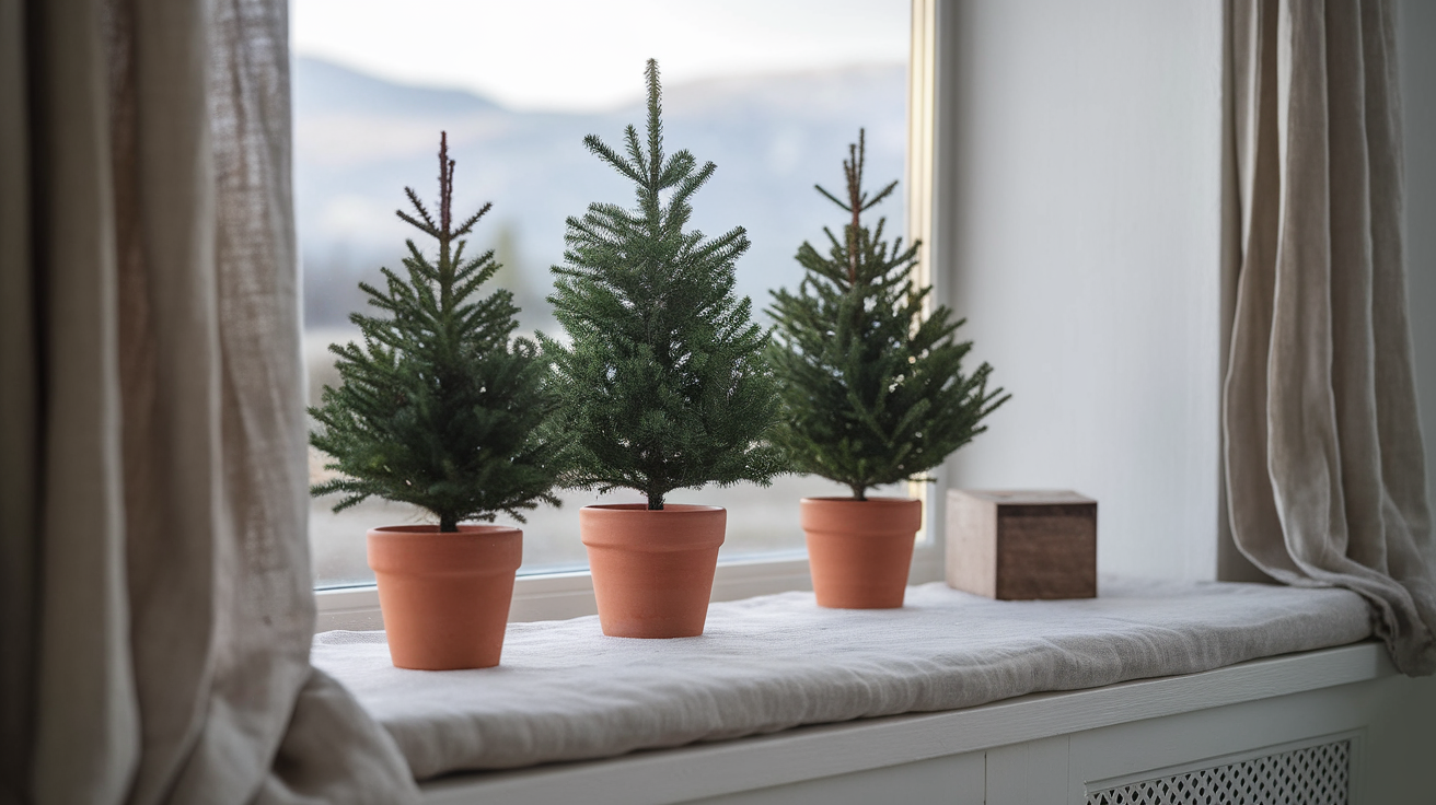 mini potted trees