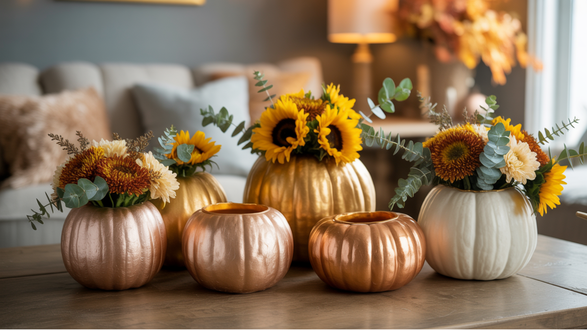painted pumpkin vases