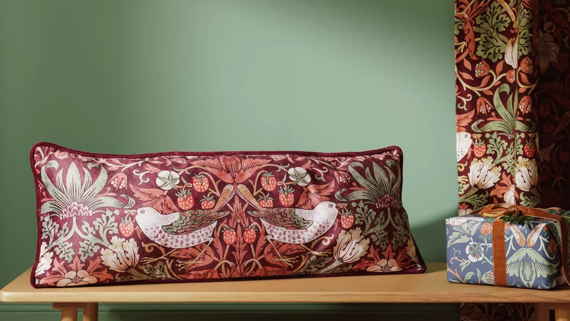 strawberry thief cushion