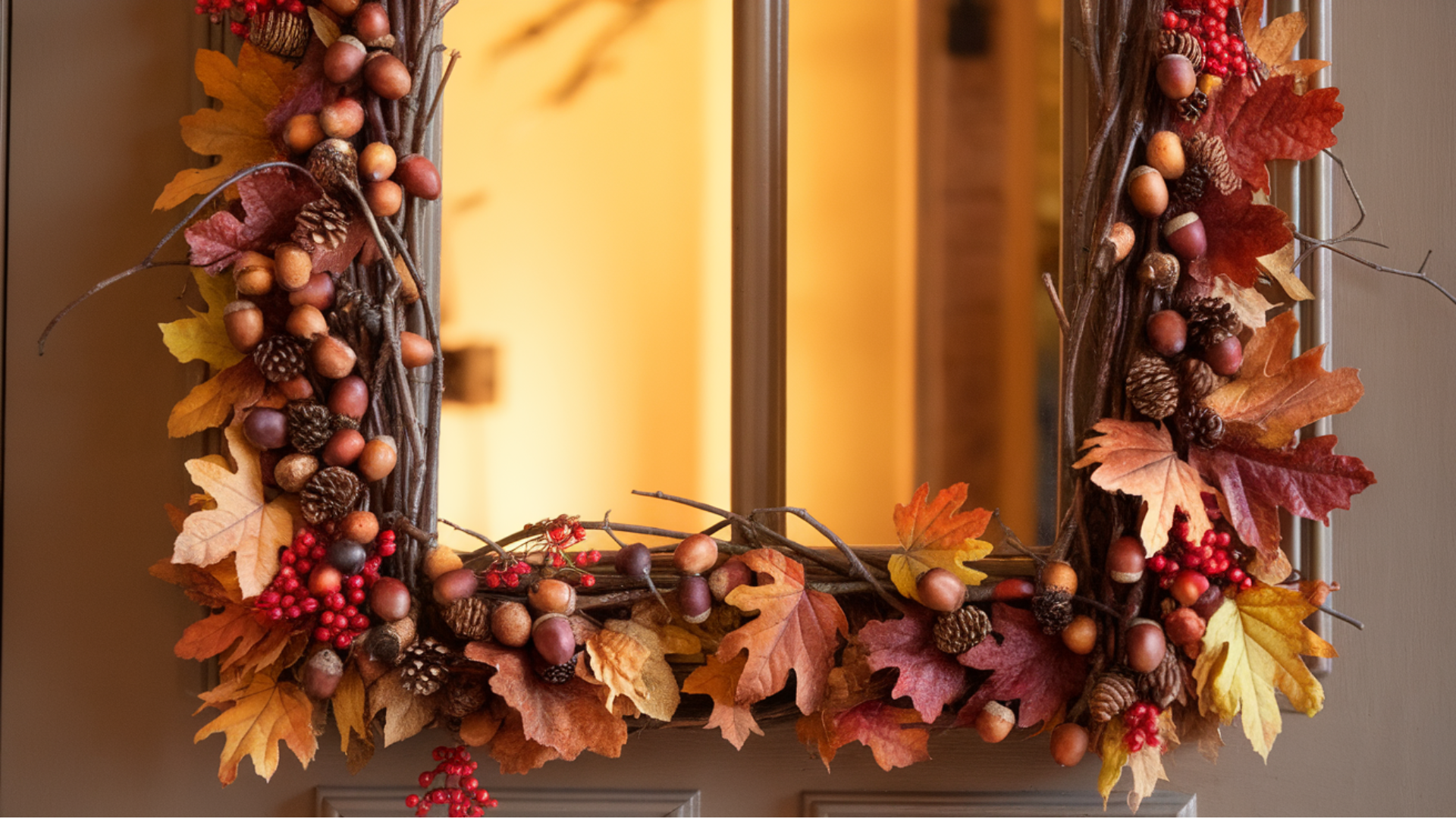 twig and acorn door frame