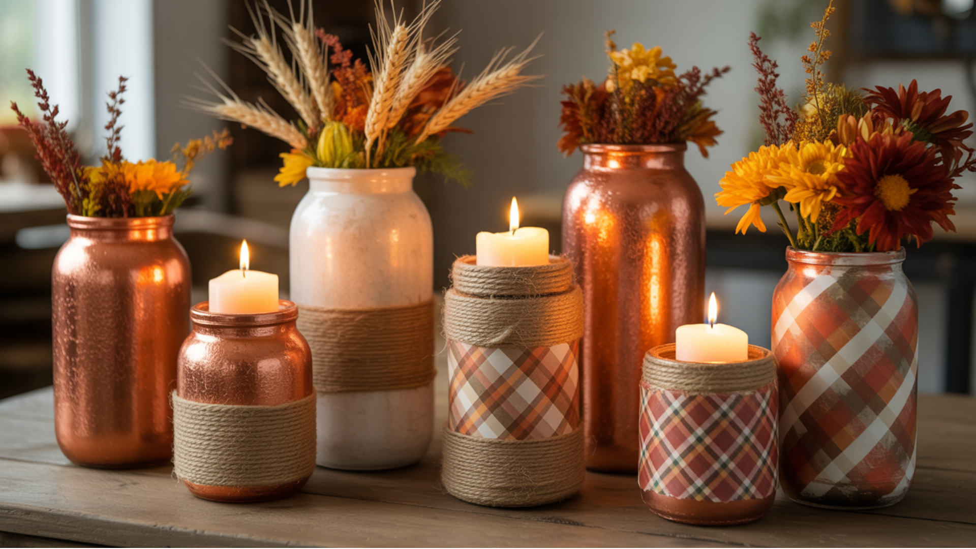 upcycled jar centerpieces