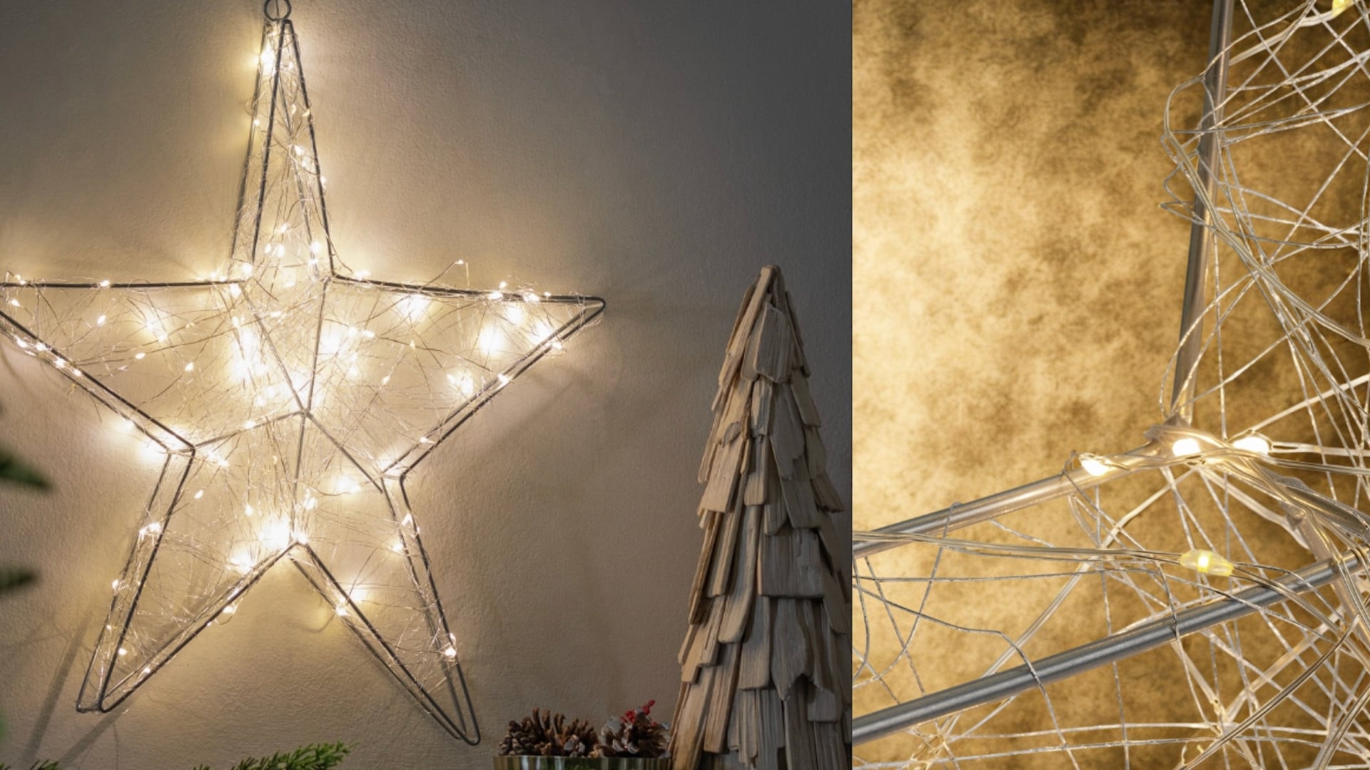 warm white star shaped christmas light
