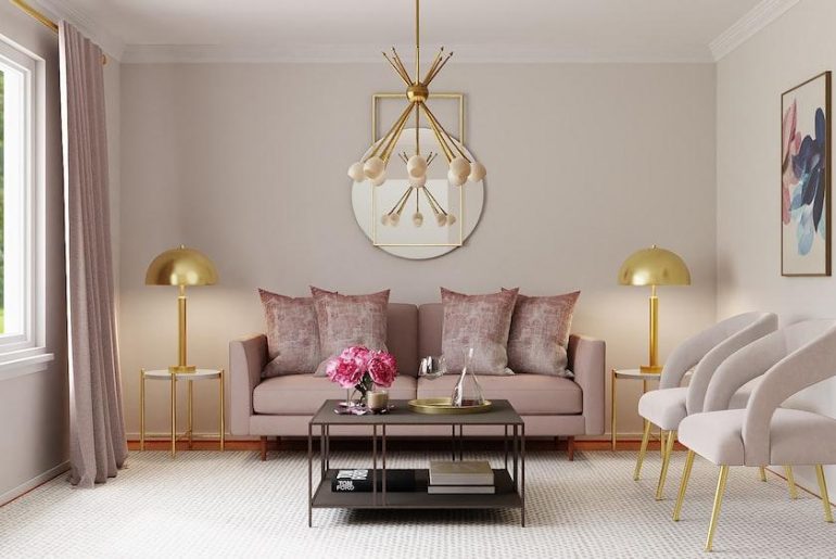 white and gold pendant lamp