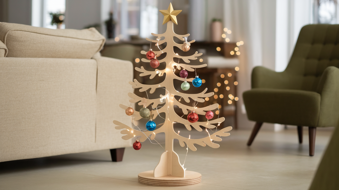 wooden christmas tree
