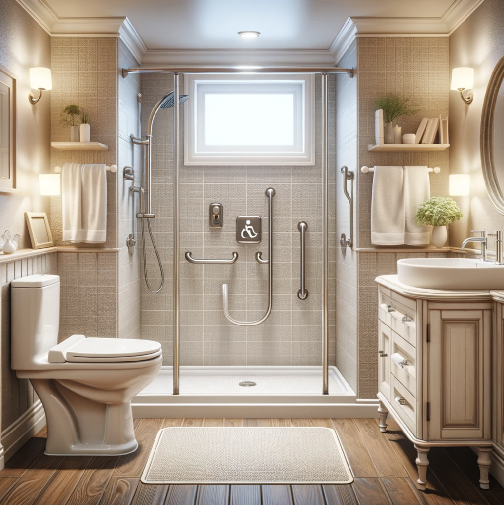 Curbless Accessible Shower System — Zero-Threshold (via Farmhouse Kitchen and Bath)